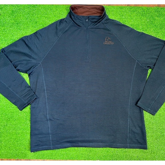 Ducks Unlimited 1/4 Zip 2XL Ripped Performance Outdoor Pullover Golf Quilted - Picture 1 of 7